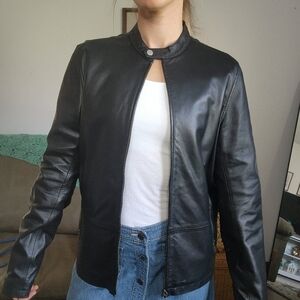 Pretty Green Leather Freeman Jacket Size 4